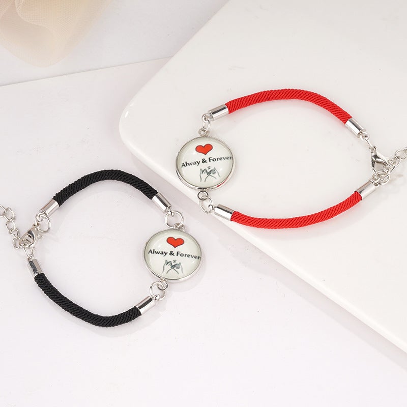 Fashion Sun And Moon Lovers Stainless Steel Time Gem Woven Bracelet Valentine'S Day Couple Bracelet Moon Bracelet - Image 5